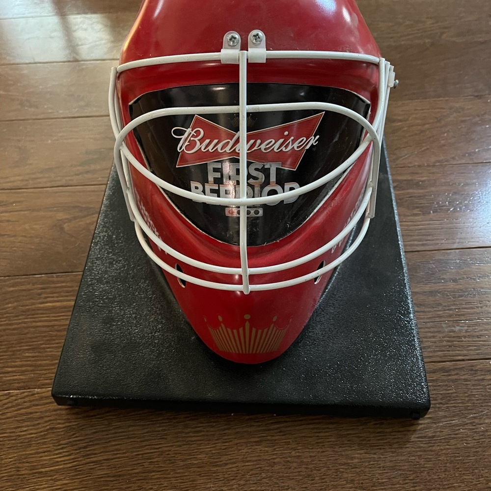 Budweiser Red and White Hockey Helmet